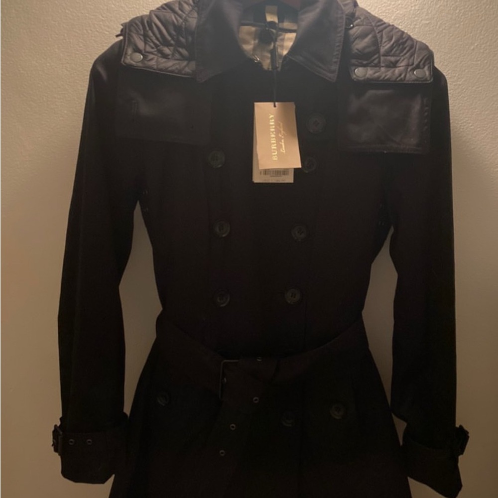 Women’s burberry black trench coat